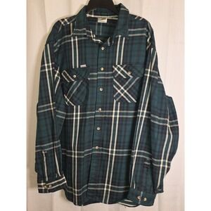 Carhartt Shirt Men 2XL Green Heavy Cotton Workwear Outside Construction S61FRT